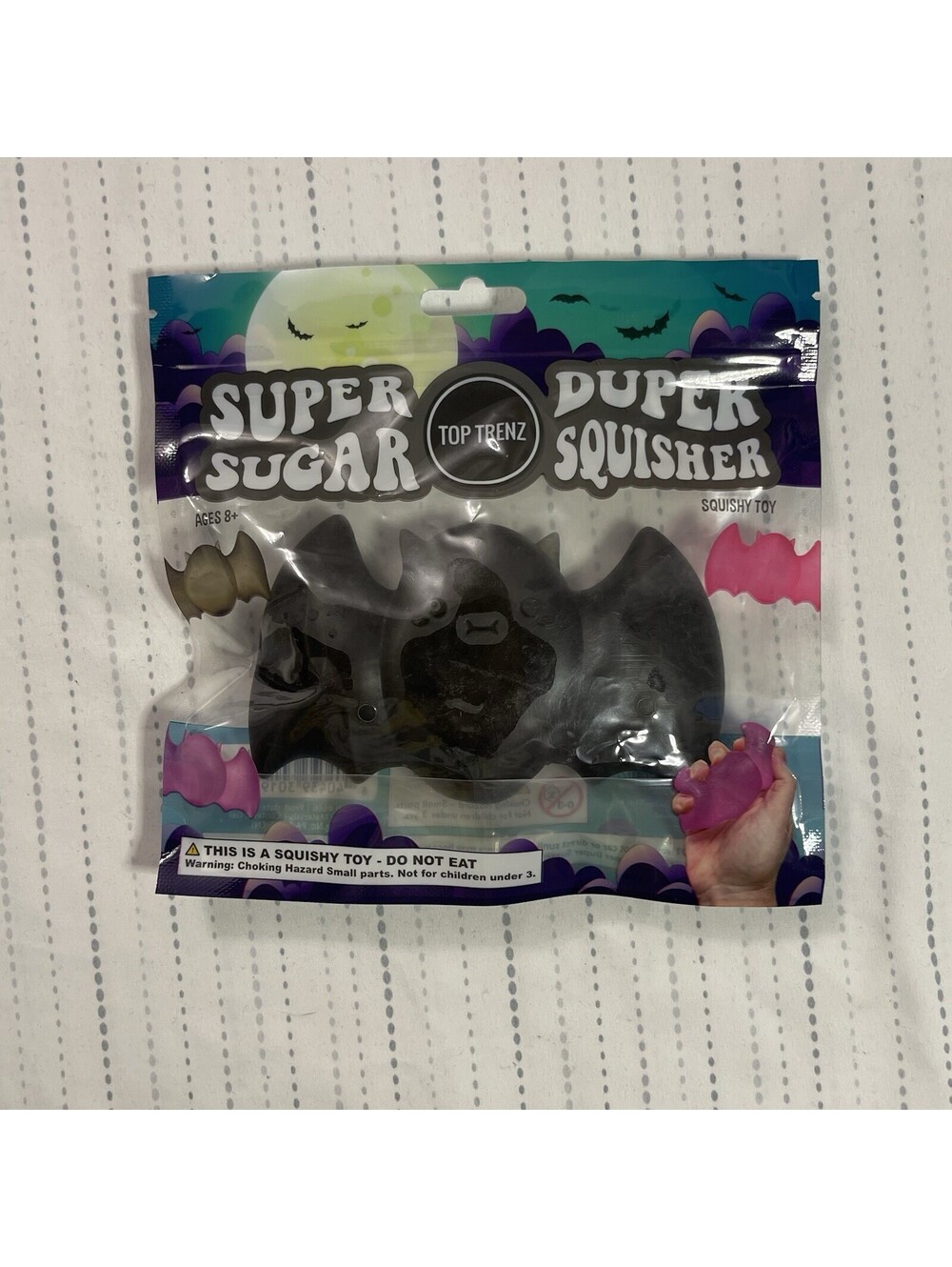 Top Trenz Super Duper Sugar Squisher Black Bat Halloween Squishy NEW